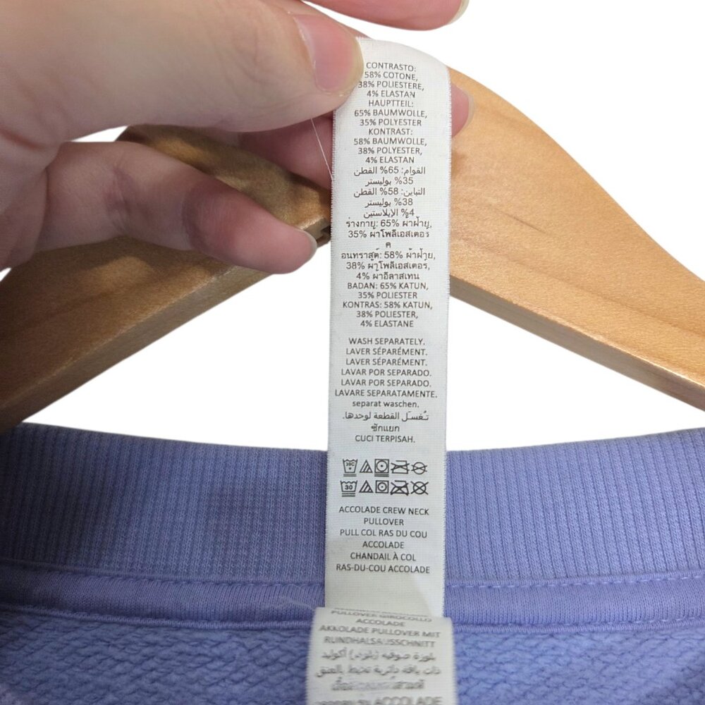 Alo Yoga Accolade Crew Neck Pullover in Lilac Blue - Picture 10 of 12